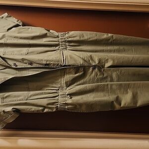 No Boundaries Green Relaxed Fit Jumpsuit with Short Sleeves